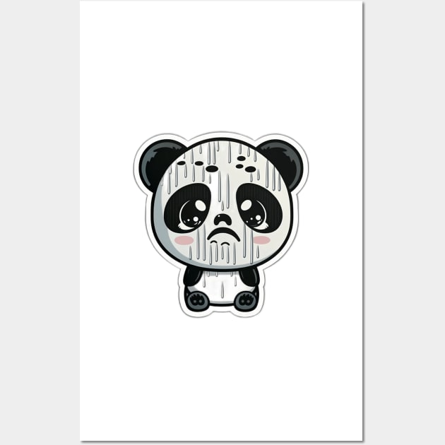 Cute Sad Little Crying Panda Wall Art by kiddo200